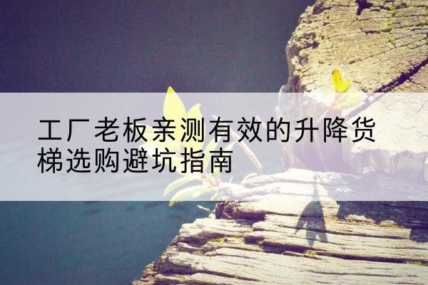 上思升降货梯怎么选-工厂老板亲测有效的升降货梯选购避坑指南