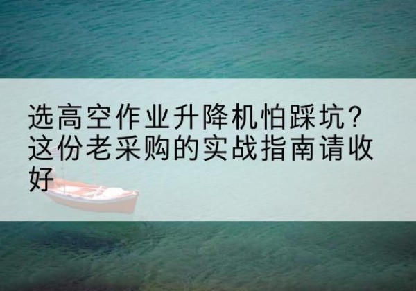 上思高空作业升降机厂家推荐-选高空作业升降机怕踩坑？这份老采购的实战指南请收好